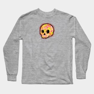 Cute Baby Skull Watercolor With Paint Splash Long Sleeve T-Shirt